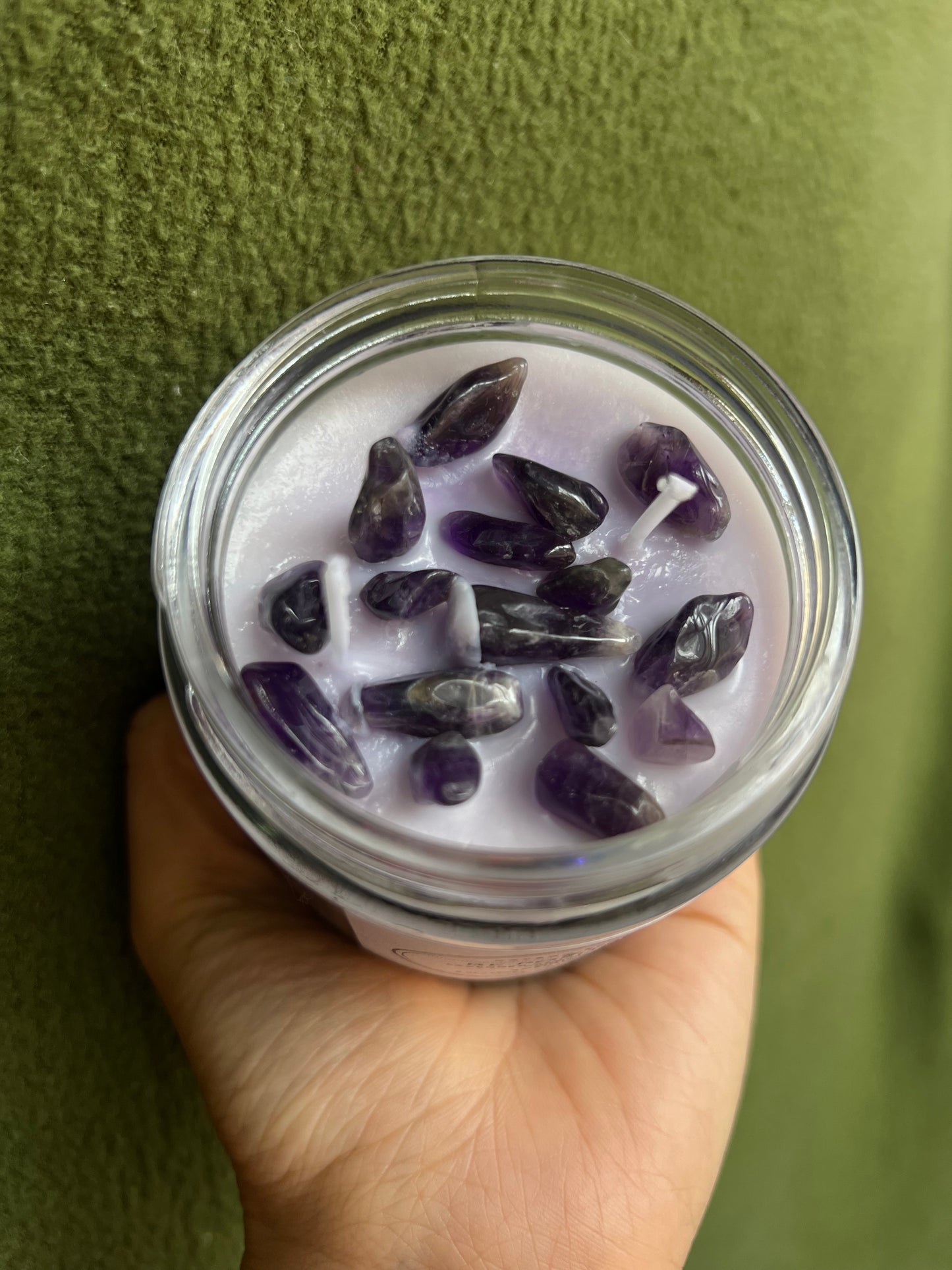 Kayboo Beauty Be Positive Lavender Vanilla Soy Wax Candle with Amethyst